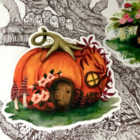Image 5 of pumpkin fairy house vinyl sticker