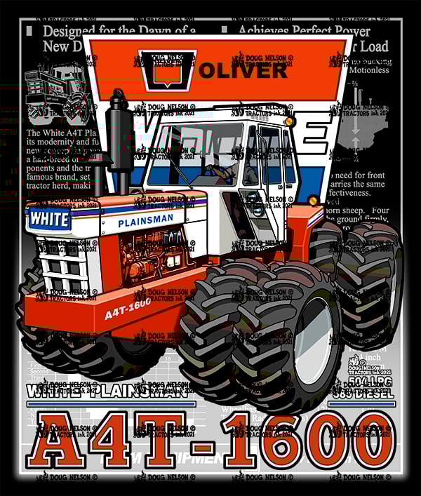 Apparel Enhanced White Plainsman TD 201 TRACTORS ink SHED