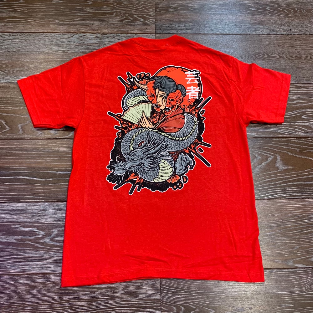 Image of Hannya Geisha Girl Red Men's T-shirt 