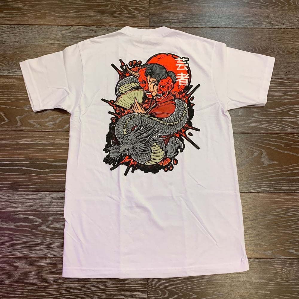 Image of Hannya Geisha Girl White Men's T-shirt 