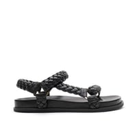 Image 1 of la tribe thin braided sandal black