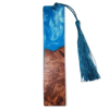 Unique Hand Made Wooden and BLUE Resin Bookmark with Tassel (1 Random Piece Style) 