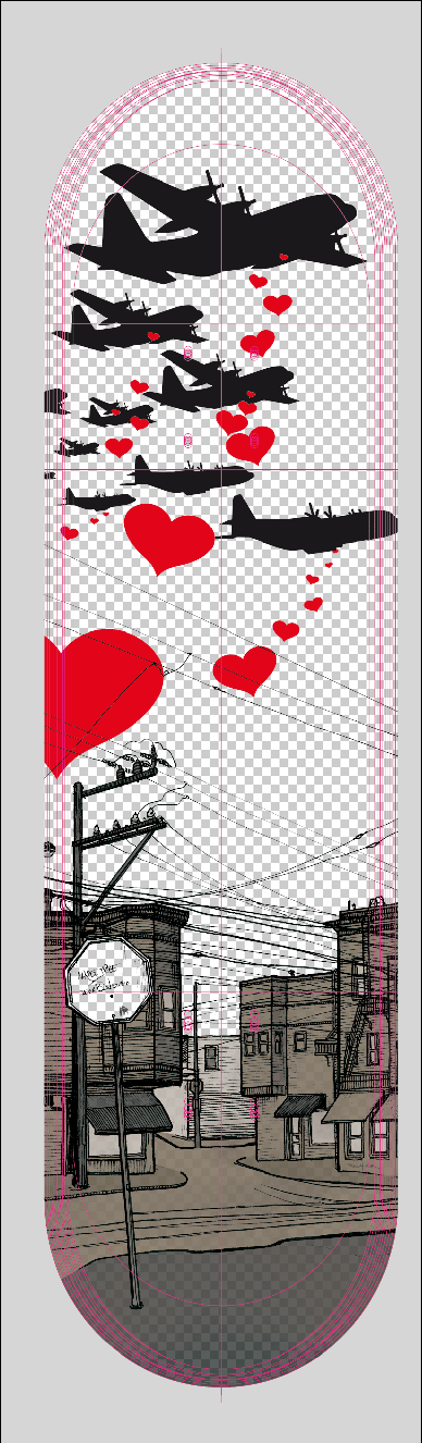 RAINBOW Love Bombers Skateboard Deck. Ltd. Rainbow Edition.