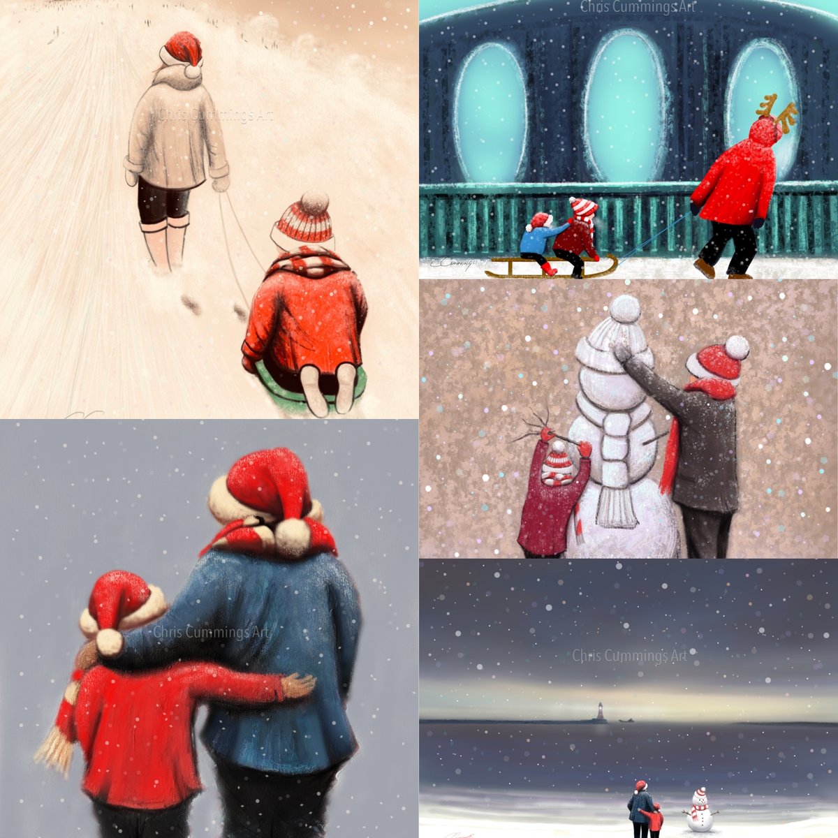 ‘Christmas Card Pack 2021’ Chris Cummings Art