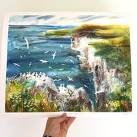 Image 2 of Bempton Cliffs - Limited Edition Giclee Print 16x20"