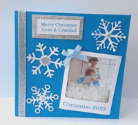 Image 2 of Personalised Christmas Shaker Card, Personalised Snowflake Christmas Card