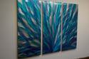 Metal Wall Art Home Decor- Radiance Blues 36x47- Abstract Contemporary Modern