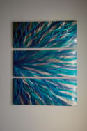 Metal Wall Art Home Decor- Radiance Blues 36x47- Abstract Contemporary Modern