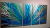 Radiance Blue Green - 36x79 - Metal Wall Art Contemporary Modern Decor