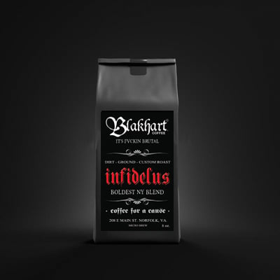 Image of BLAKHART COFFEE™ "INFIDELUS MKII" NY BOLD BLEND 12 OZ. 