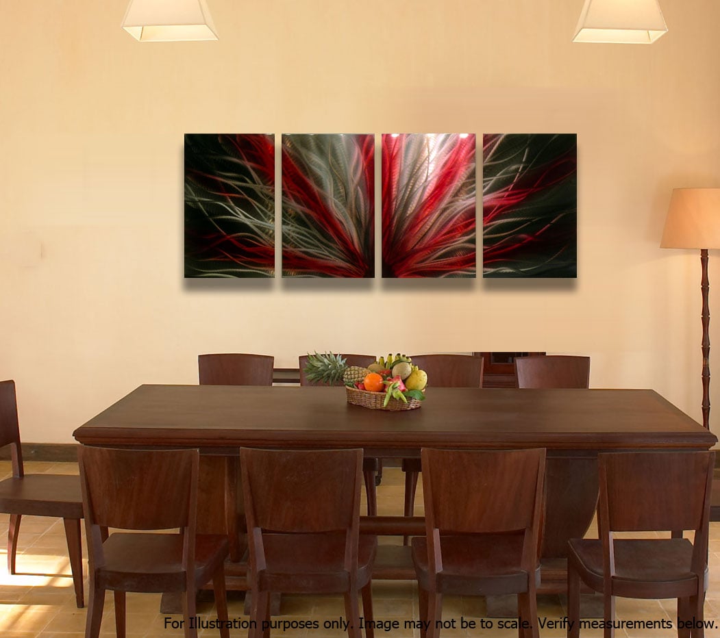 Metal Wall Art Home Decor- Radiance in Red - Abstract Contemporary