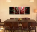 Metal Wall Art Home Decor- Radiance in Red - Abstract Contemporary Modern Deco