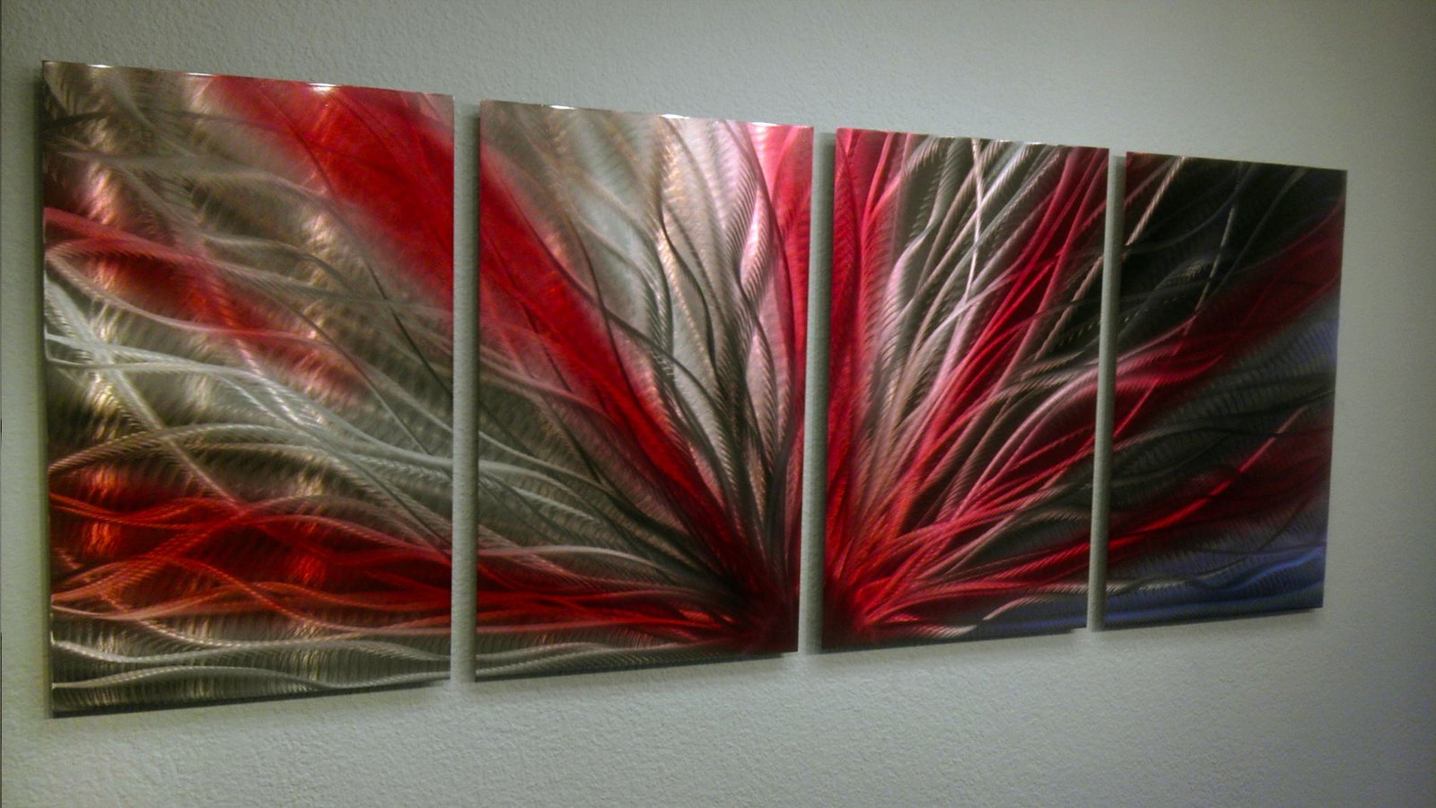 Metal Wall Art Home Decor- Radiance in Red - Abstract Contemporary