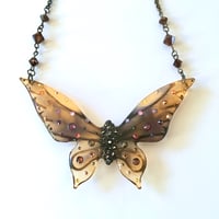 Image 2 of Autumnal Large Butterfly Resin Necklace *WAS £45 NOW £35*