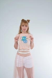 Image 1 of Blue Mush Sheer Crop Top Dress