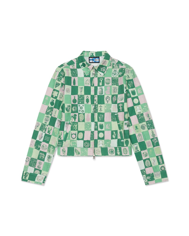 Image of Monty Jacket in Minty Archive Check Linen