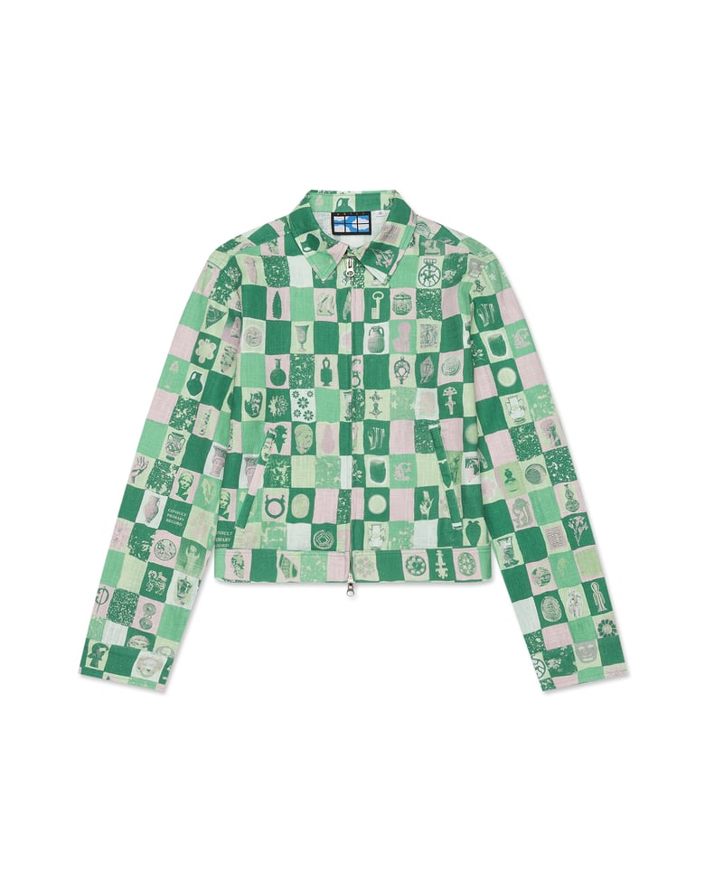 Image of Monty Jacket in Minty Archive Check Linen <s>$200</s> 