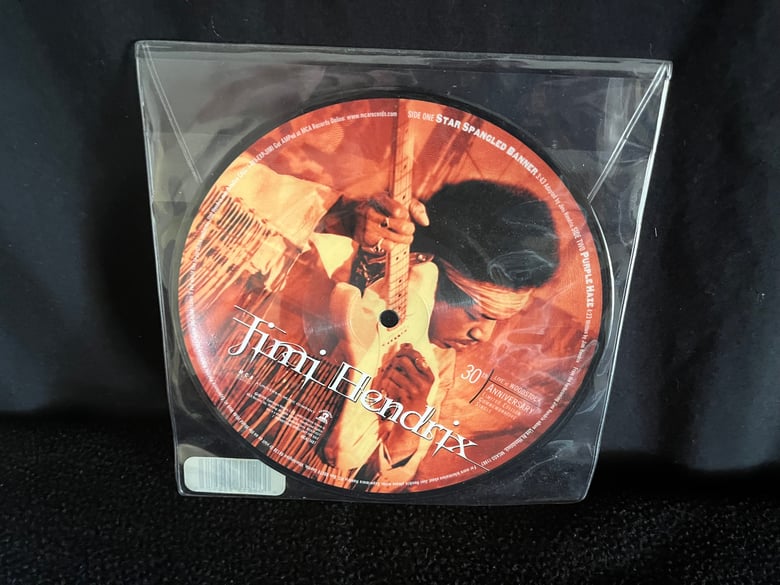 Image of Jimi Hendrix rare 7" promo Color Picture Disc 30th Anniversary from 1991 (MINT)