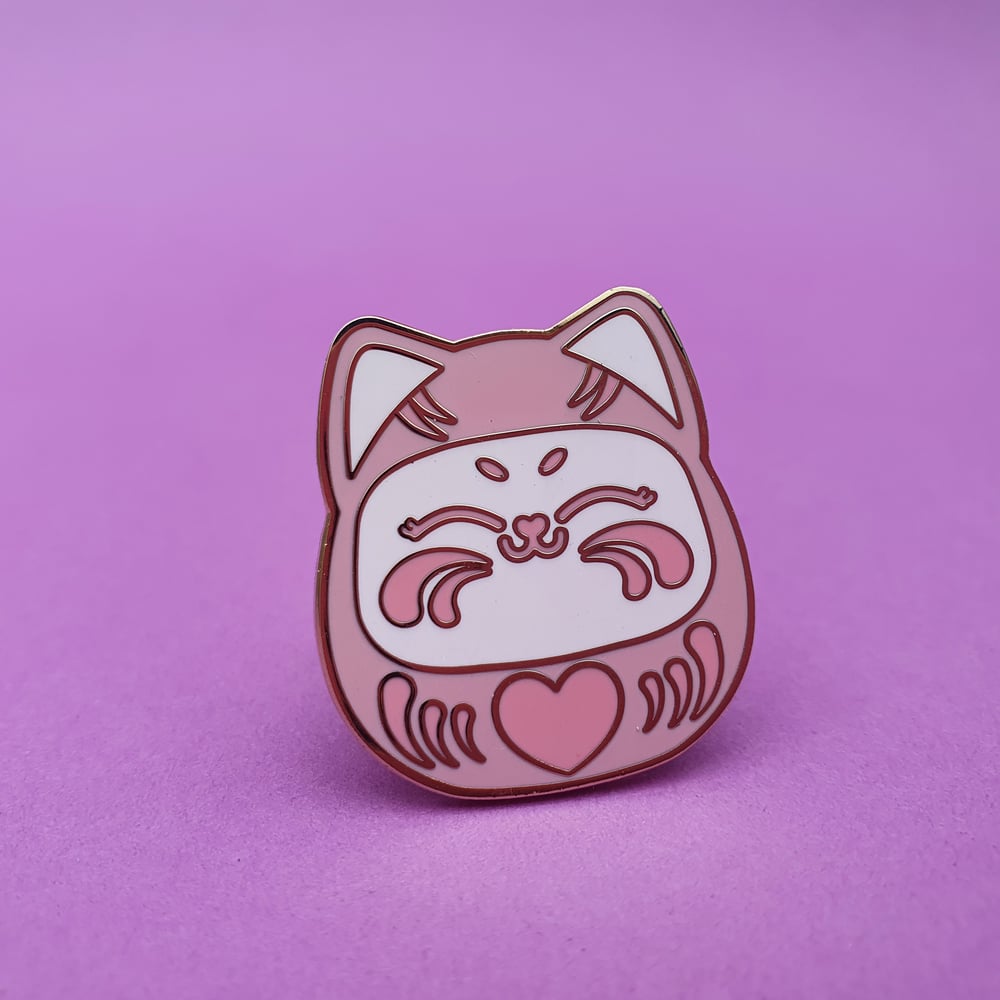 Image of Pink darumiau pin