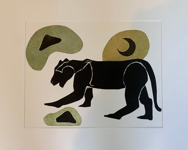 Panther in Black with Moon Image 2