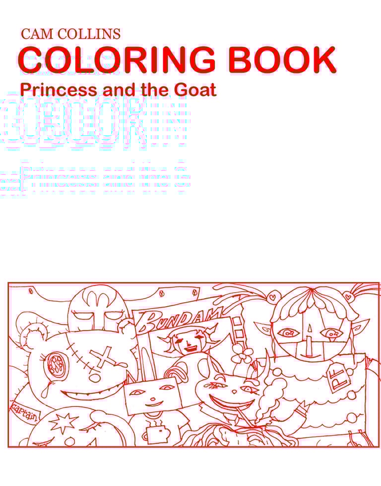 Cam Collins Risograph Coloring Book, Princess and the Goat