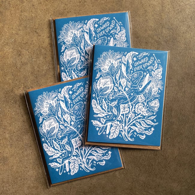 Onward Ever Upward Greeting Card