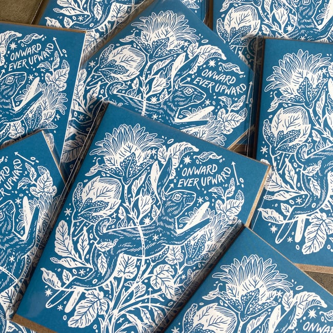 Onward Ever Upward Greeting Card