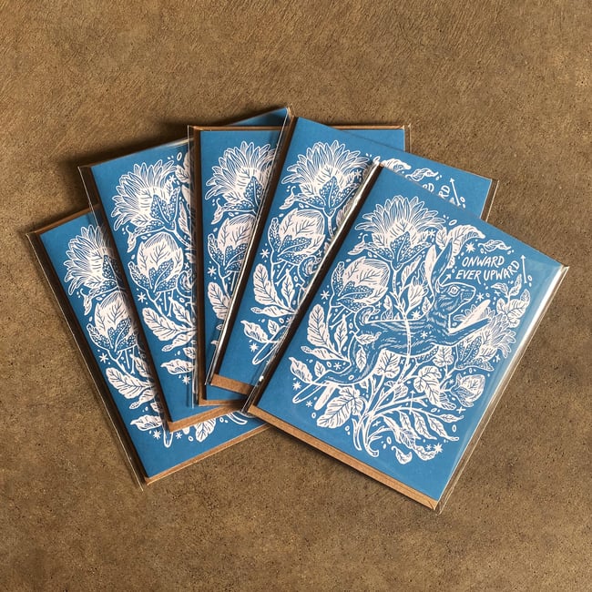 Onward Ever Upward Greeting Card