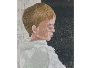 Image of Original Reduction Woodcut 'A moment of rest'