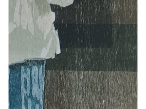 Image of Original Reduction Woodcut 'A moment of rest'