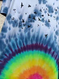 Image 2 of Men's rainbow skies with birds T