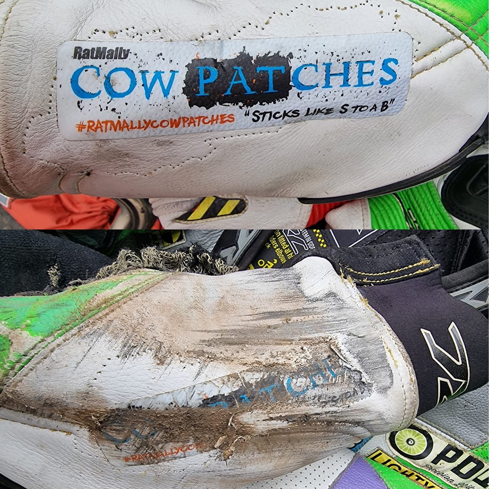 Image of Cow Patches. Race Leather sticker patches.