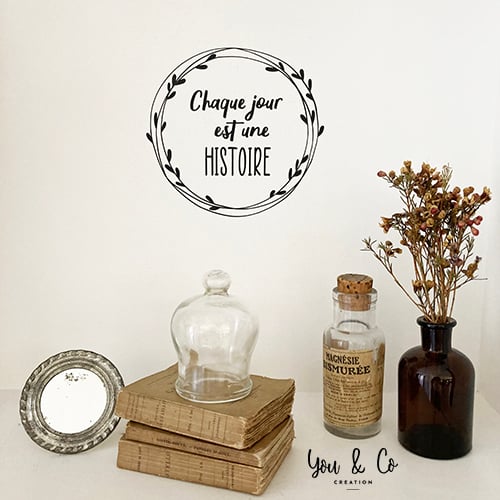 Autocollant Mural Déco Citation - 'Vivre Chaque Moment, Rire Chaque Jour, Aimer Au-delà Des Mots'