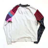 Image 3 of patchwork courtneycourtney SIZE 14/16 STRIPE baseball raglan sleeve top sweater