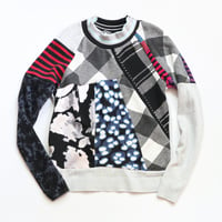 Image 2 of patchwork courtneycourtney SIZE 14/16 STRIPE baseball raglan sleeve top sweater