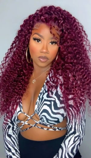 Image of 24” Burgundy Curly 13x4 Lace Front Unit 