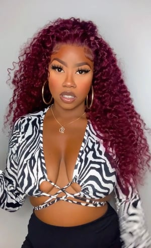 Image of 24” Burgundy Curly 13x4 Lace Front Unit 