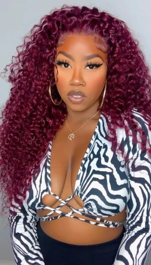 Image of 24” Burgundy Curly 13x4 Lace Front Unit 
