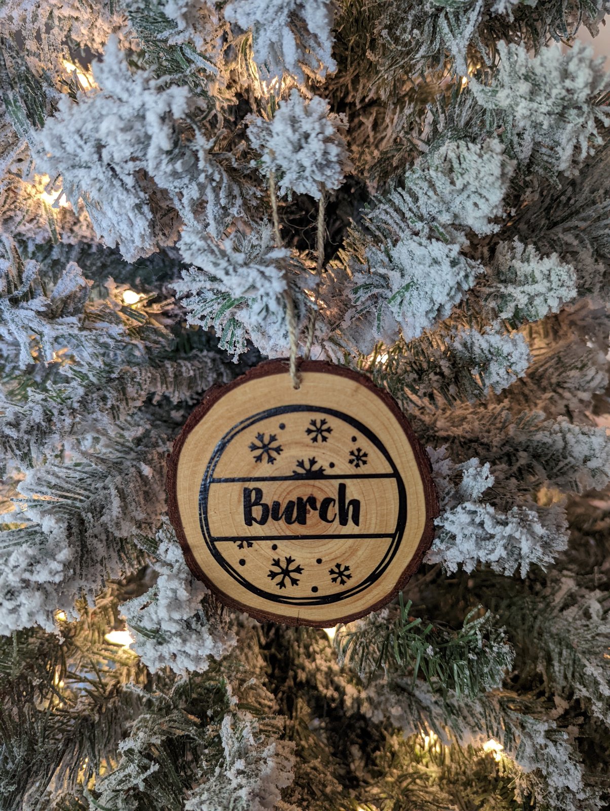 Personalized Live Edge Wood Christmas Ornament Wood Worx WV