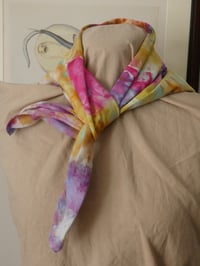 Image 4 of Floral Kaleidoscope - Ice Dyed Tie Dye bandana - Free Shipping