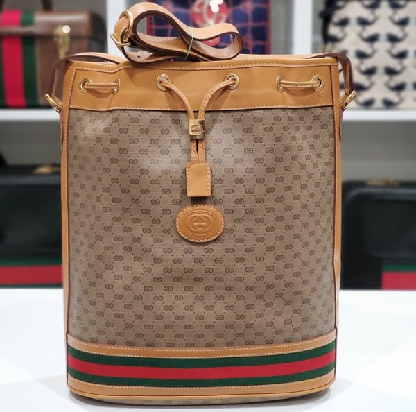 Image of Vtg. Gucci African Mignon Bucket Bag