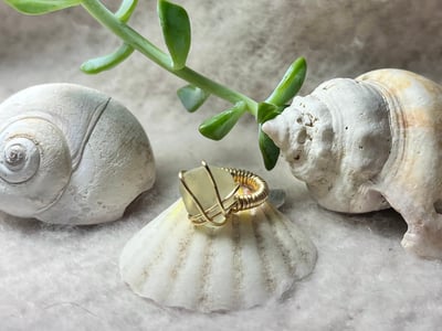 Image of White Sea Glass Ring -Size 4