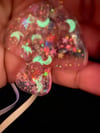 Mushroom Pin charm cute with glitter glows in the dark by Kawaiikokonutshop