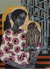 'Loving Nature'  Original Woodcut