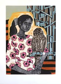 'Loving Nature'  Original Woodcut