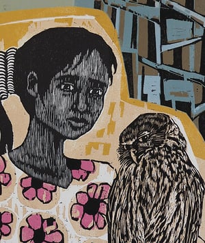 Image of 'Loving Nature' Original Woodcut