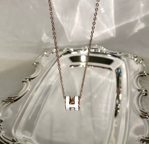 Image of (THIS ITEM JUST SOLD) HERMES White Pop H Necklace