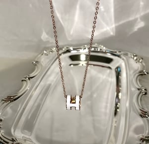 Image of HERMES White Pop H Necklace