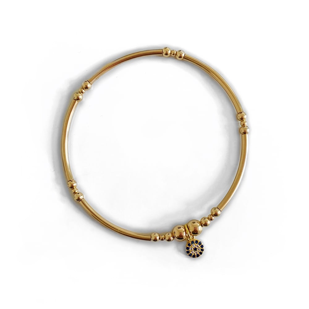 Image of Gold Evil Eye Charm Bracelet