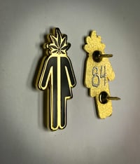 Image 1 of Logo hat pin. numbered 1-100 (black and gold)